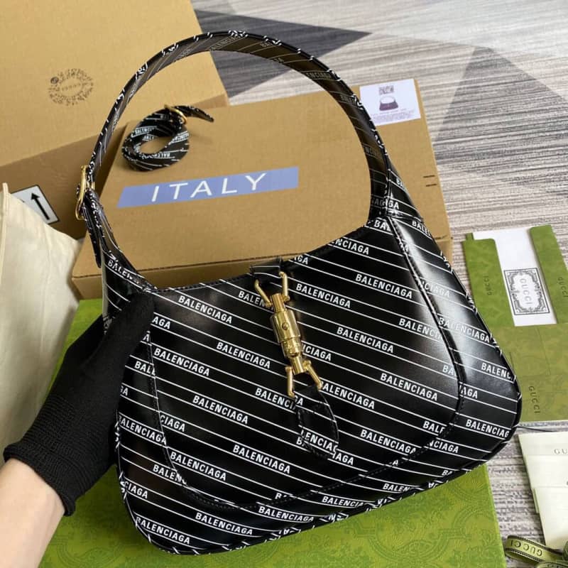 Gucci GG Jackie 1961 Small Hobo Shoulder Bag Replica Black 636709