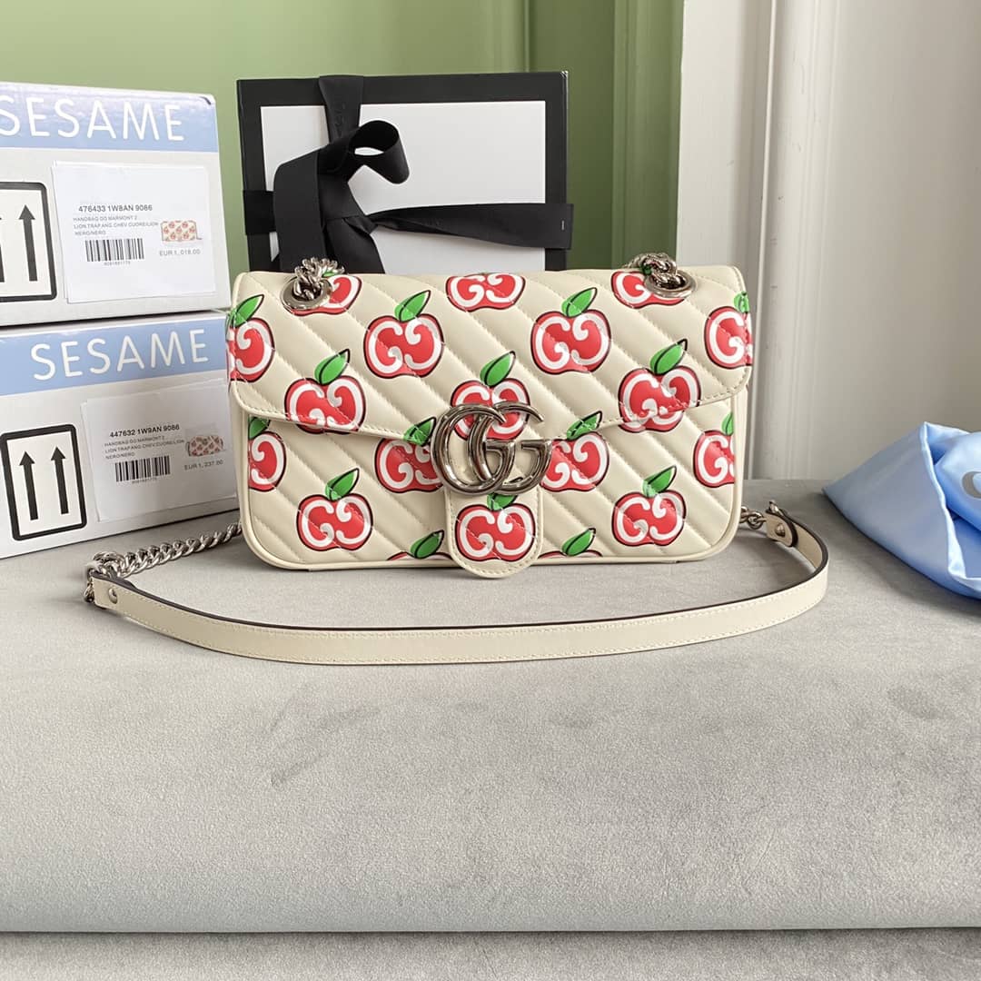 Gucci GG Marmont Matelasse Shoulder Bag Replica White 443497