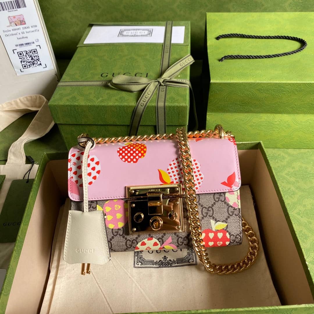 Gucci Padlock Small GG Chain Shoulder Bag Replica Pink 409487