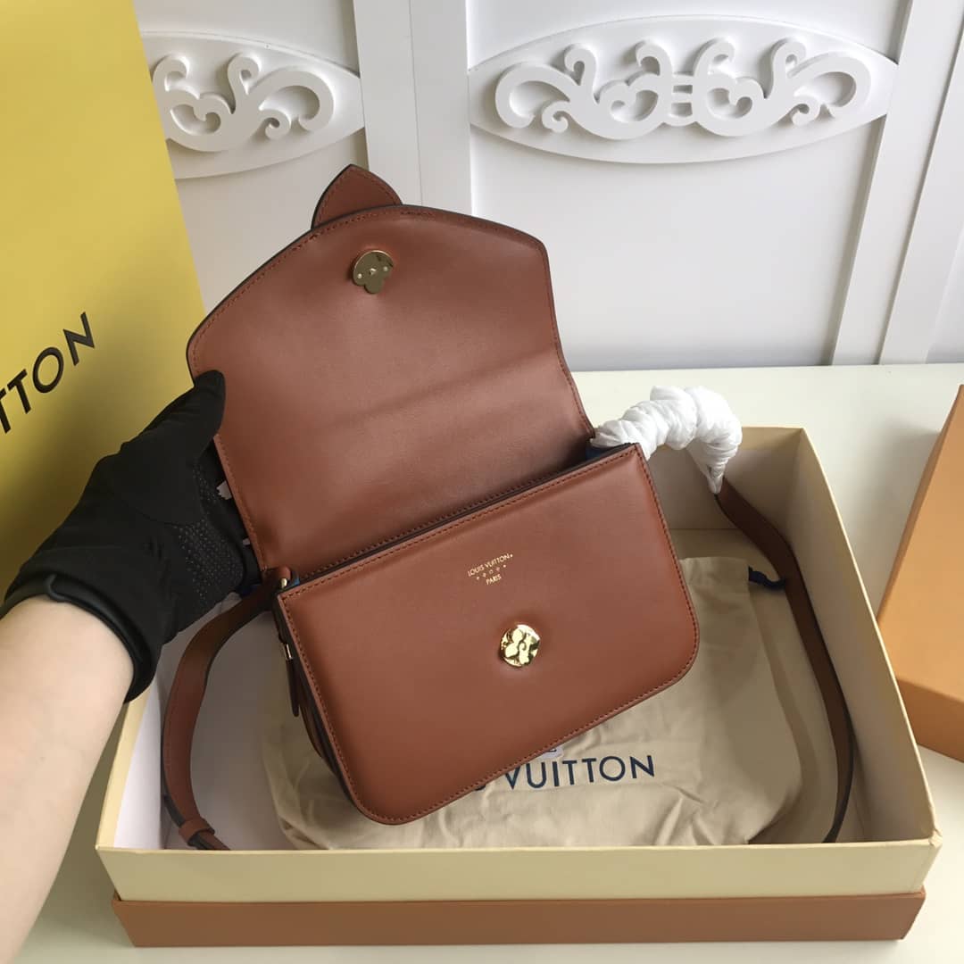Louis Vuitton Pont9 Neuf Leather Replica Shoulder Bag Brown M55948