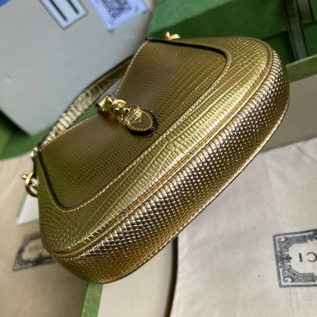 Gucci Jackie 1961 Mini Shoulder Bag Gold Leather 675799 Replica