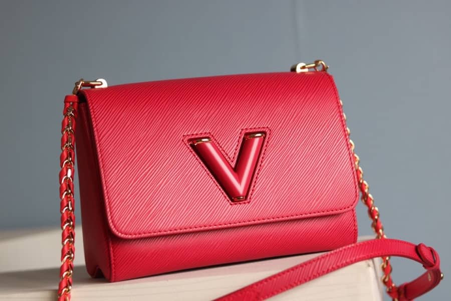 Louis Vuitton Twist MM Chain Leather Replica Bag Red M50282