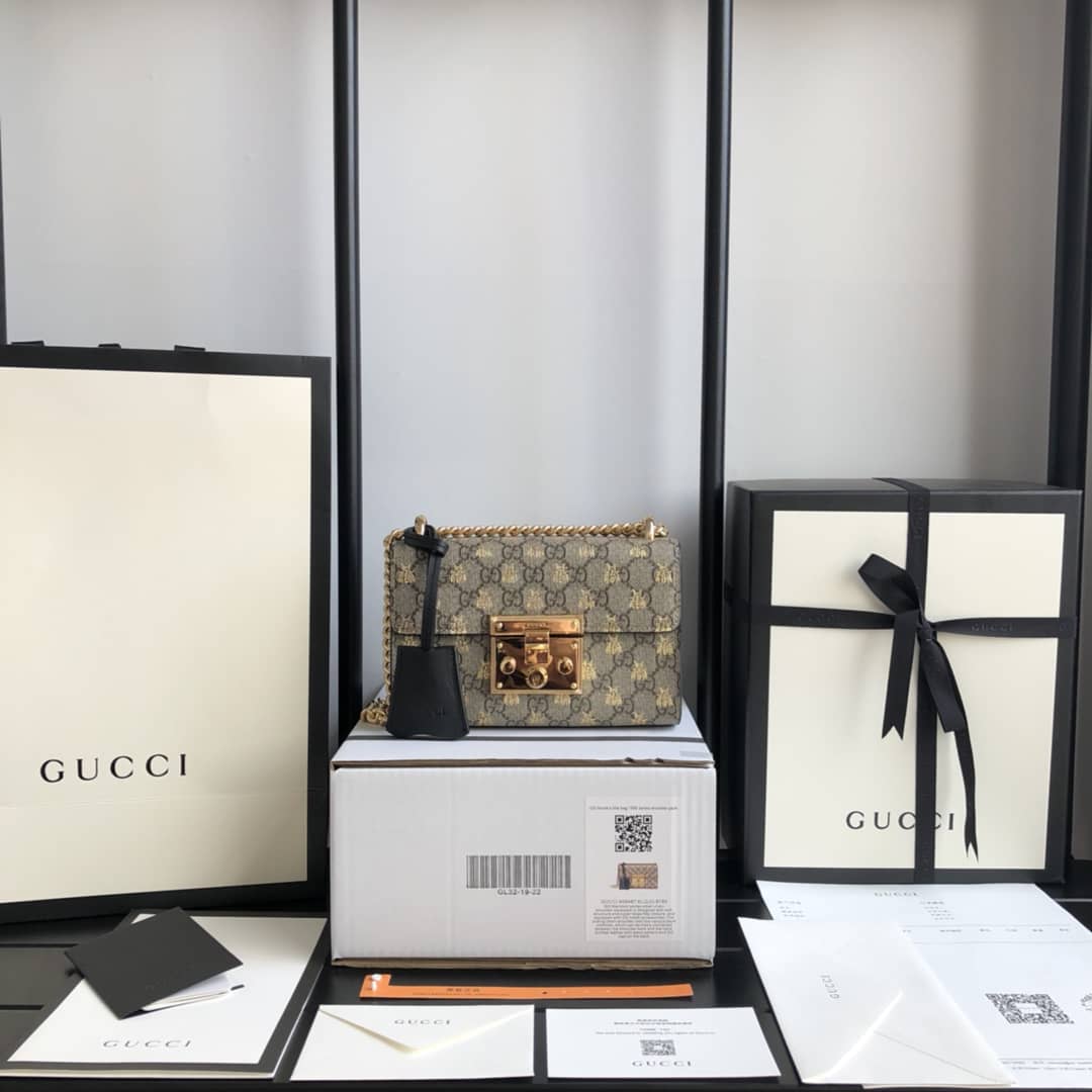 Gucci Padlock Small GG Chain Shoulder Bag Replica Brown 409487