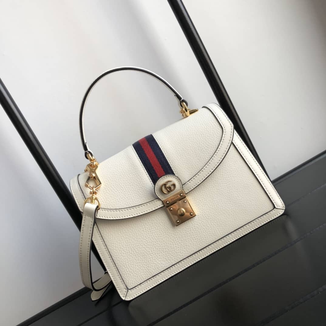 Gucci Ophidia Small Top Handle Bag Replica White 651055