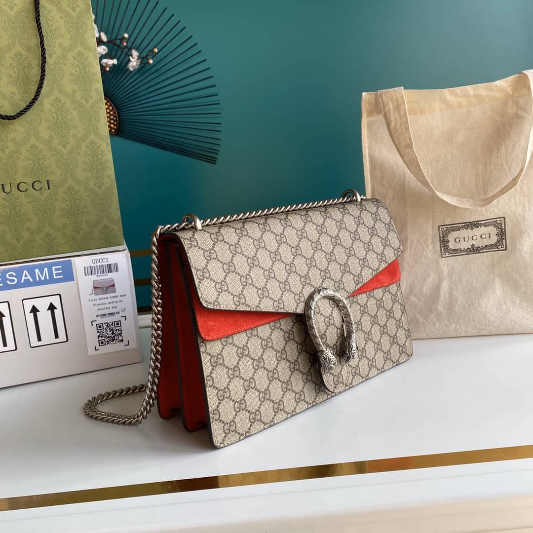 Gucci Dionysus Supreme Monogram Chain Medium Shoulder Bag Replica 403348