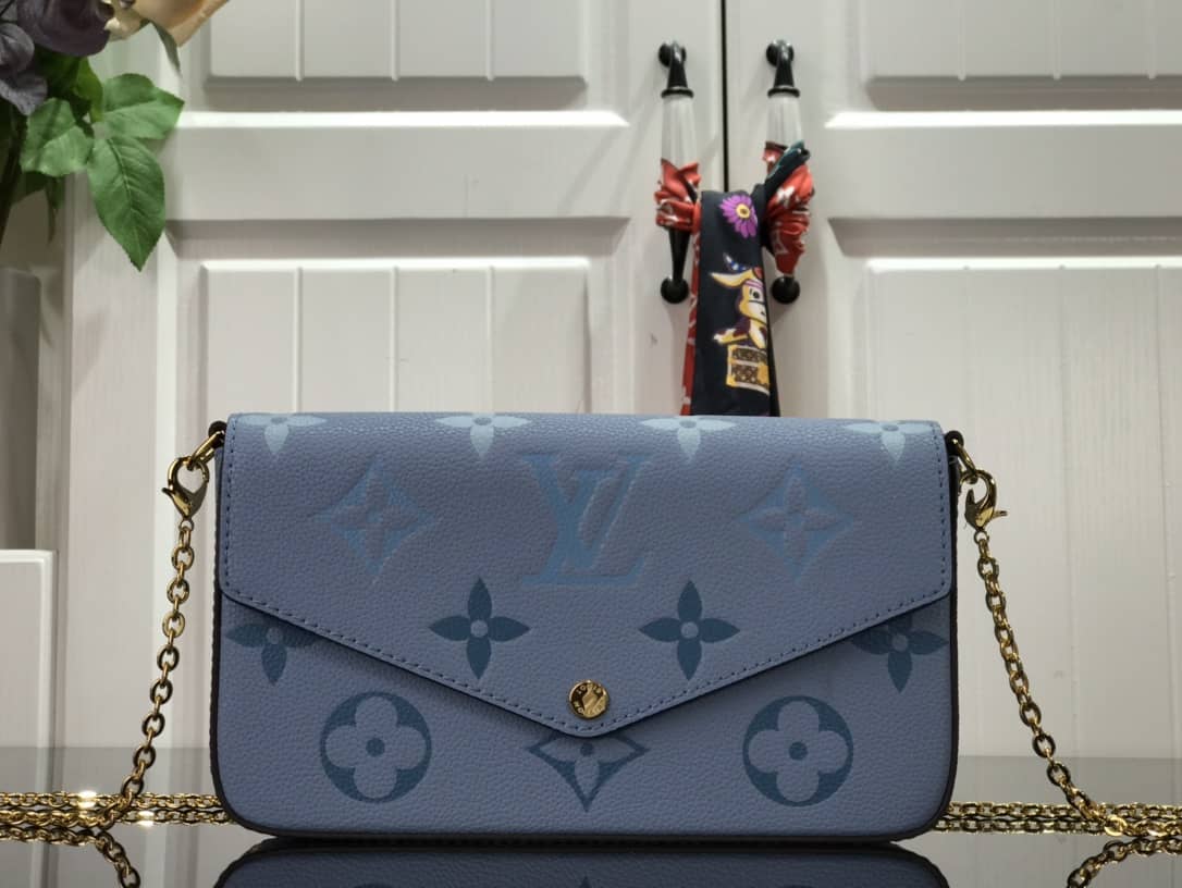 Louis Vuitton Monogram Pochette Felicie Replica Bag Blue M80498