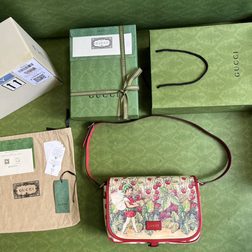 Gucci Children Strawberry Fairy Print 664143 Replica Shoulder Bag