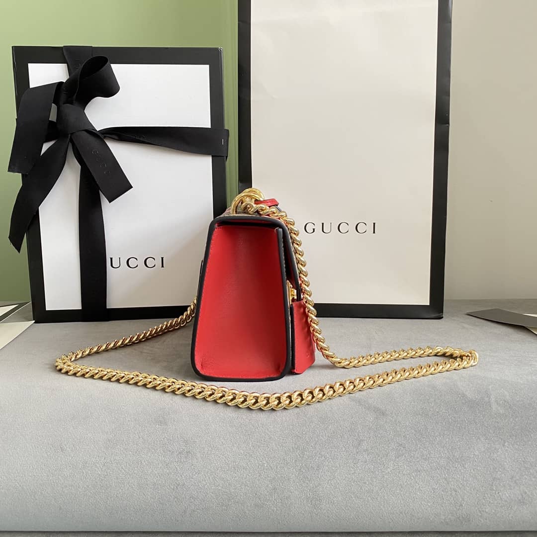 Gucci Padlock Small GG Chain Shoulder Bag Replica Red 409487