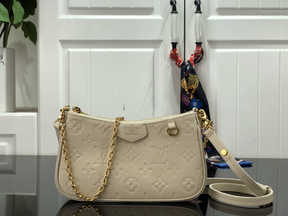 Louis Vuitton Easy Pouch On Strap Creme White Empreinte M81066 Replica