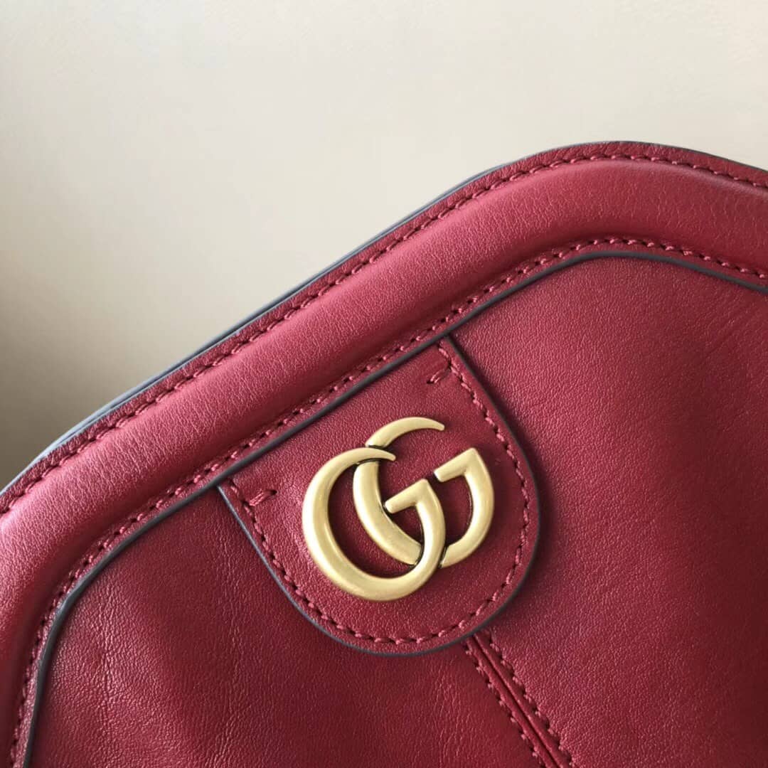 Gucci Belle Marmont Feline Small Crossbody Bag Replica Red 524620