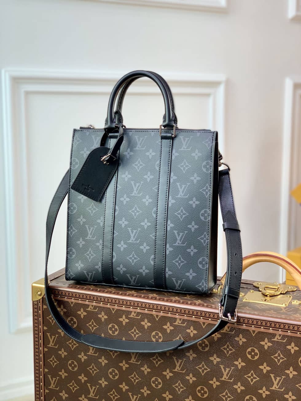 Louis Vuitton Monogram Eclipse Sac Plat Cross M46098 Replica Shoulder Bag