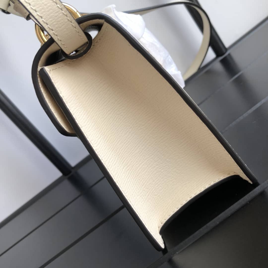 Gucci Sylvie Leather Mini Shoulder Bag Replica White Beige 470270