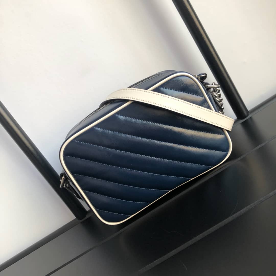 Gucci GG Marmont Matelassé Mini Bag Replica Blue 448065