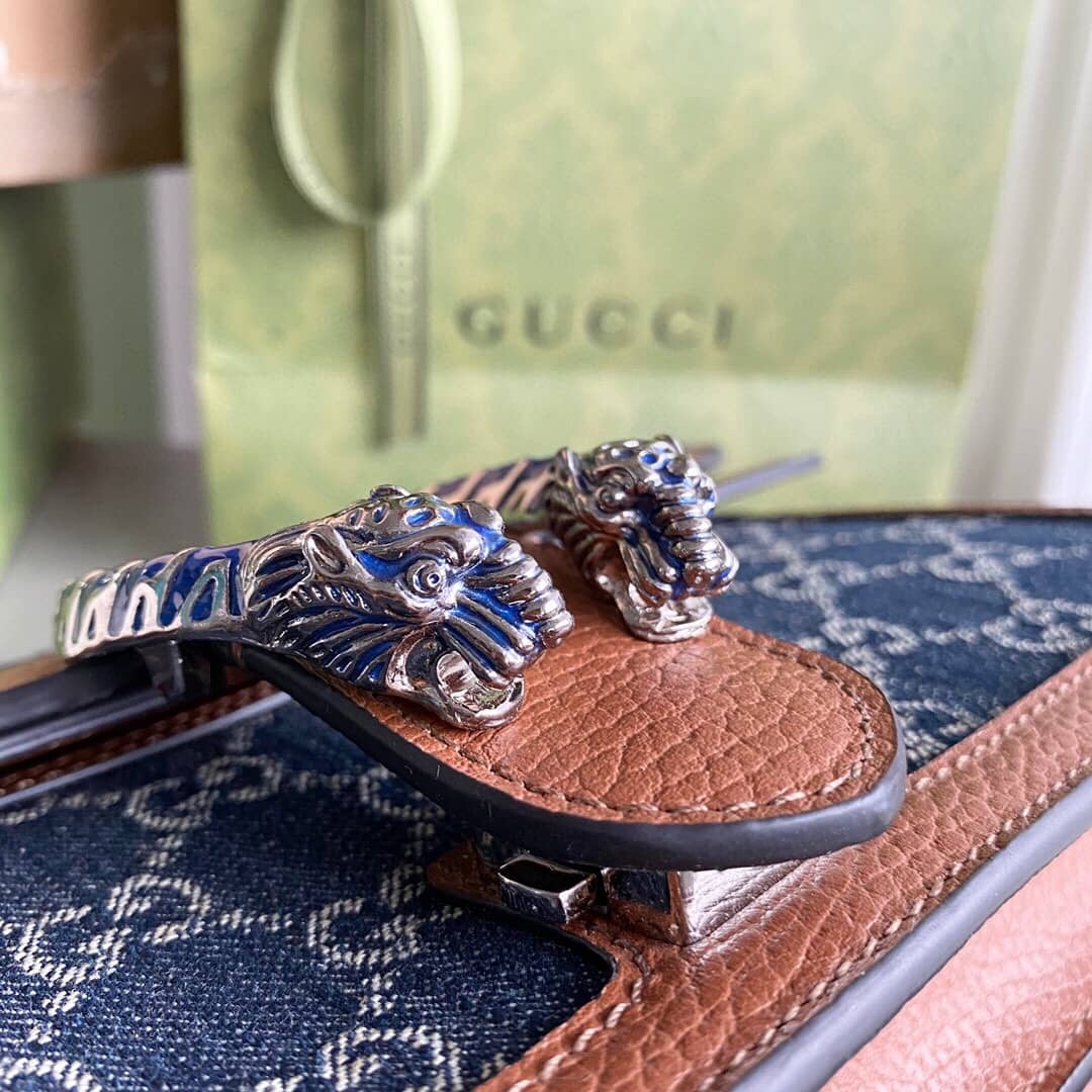 Gucci Dionysus Dupe  GG Supreme Dionysus Chain Shoulder Bag Replica Blue 400249