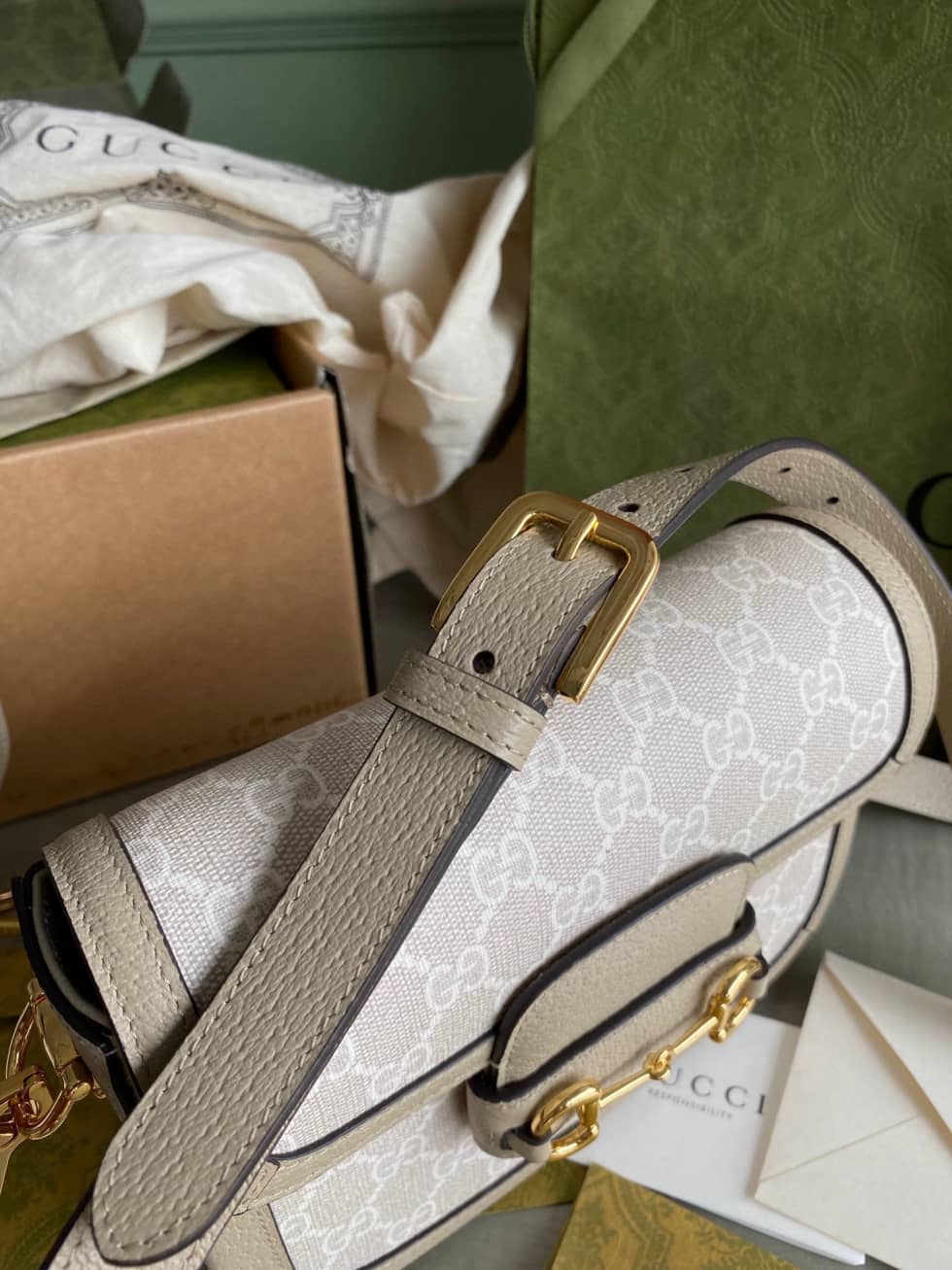 Gucci Horsebit 1955 Mini Shoulder Bag White 658574 Replica