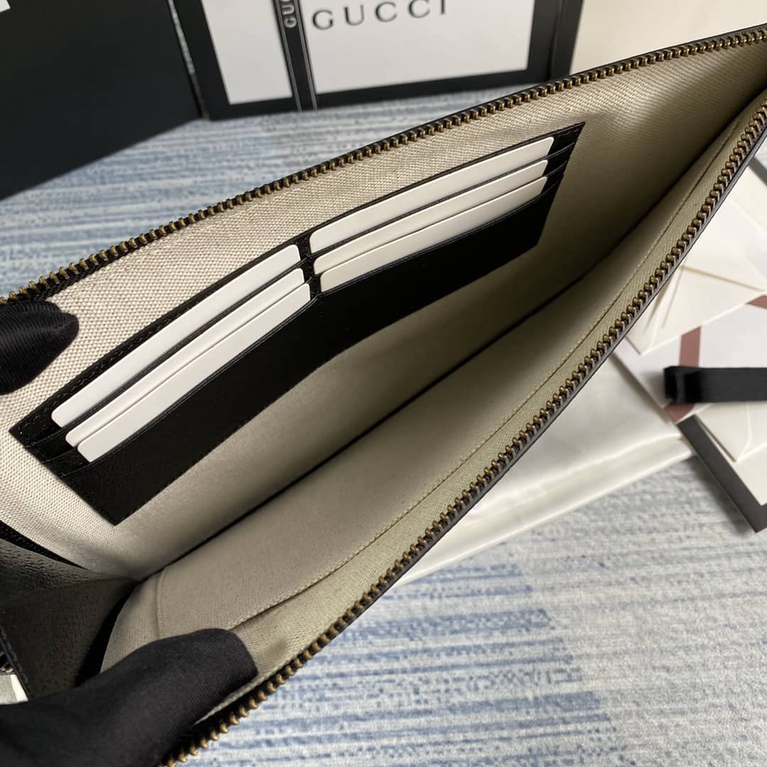 Gucci Mens Bee Star Leather Pouch Replica 495066