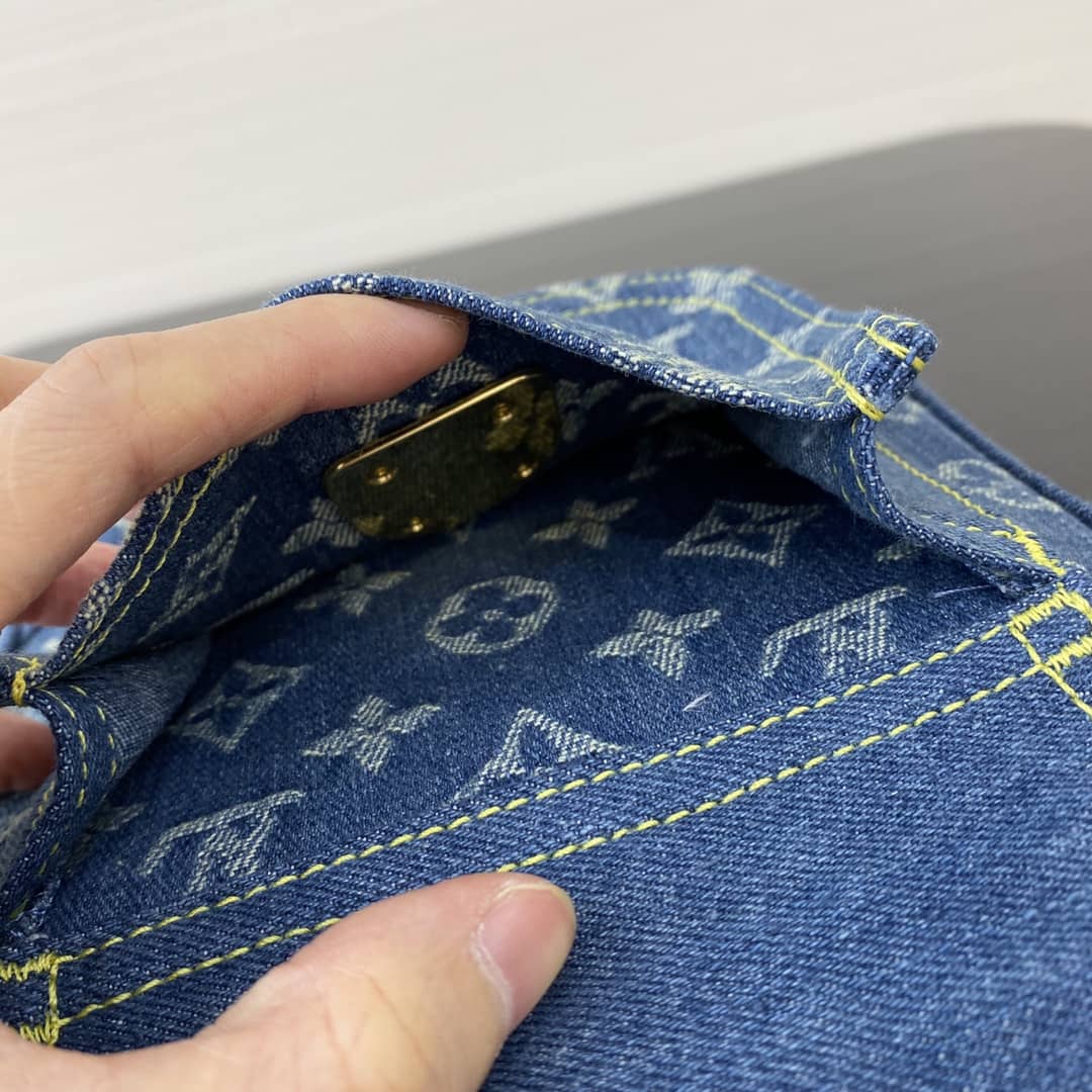 Louis Vuittton Denim Monogram Vachetta Trim Camera Bag