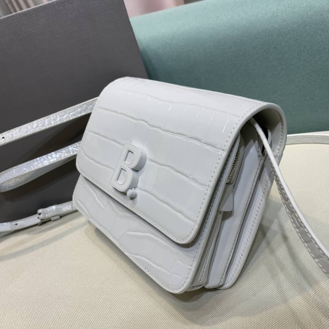 Balenciaga Crocodile Embossed Box Replica Shoulder Bag