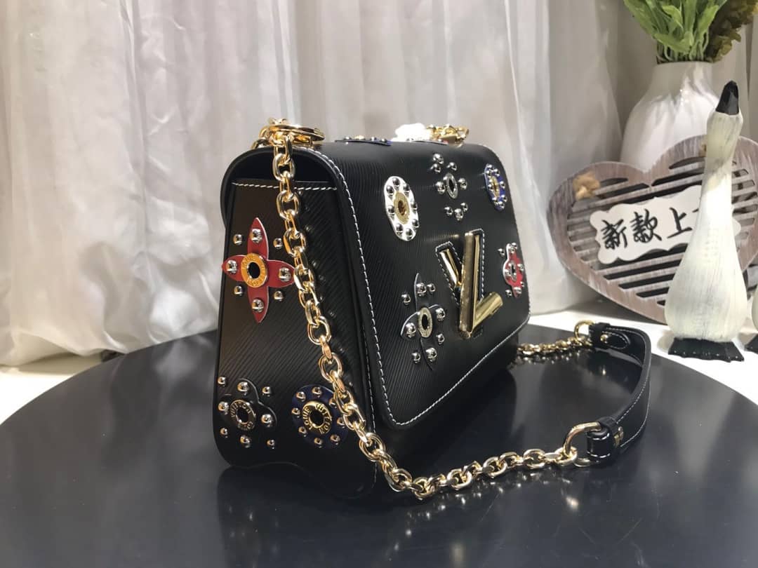 Louis Vuitton Epi Leather Twist MM Replica Bag Black