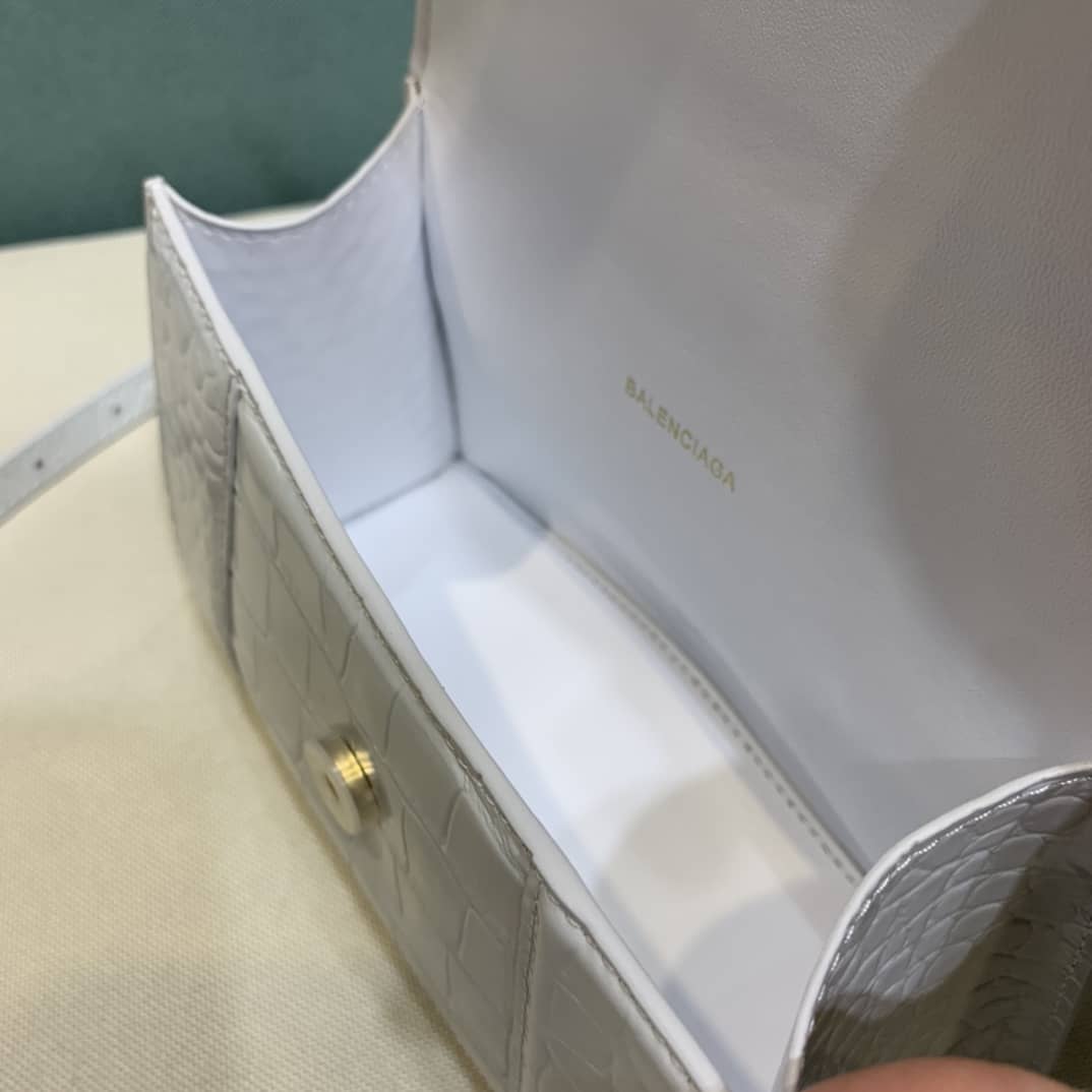 Balenciaga Hourglass Leather Top Handle Replica Bag