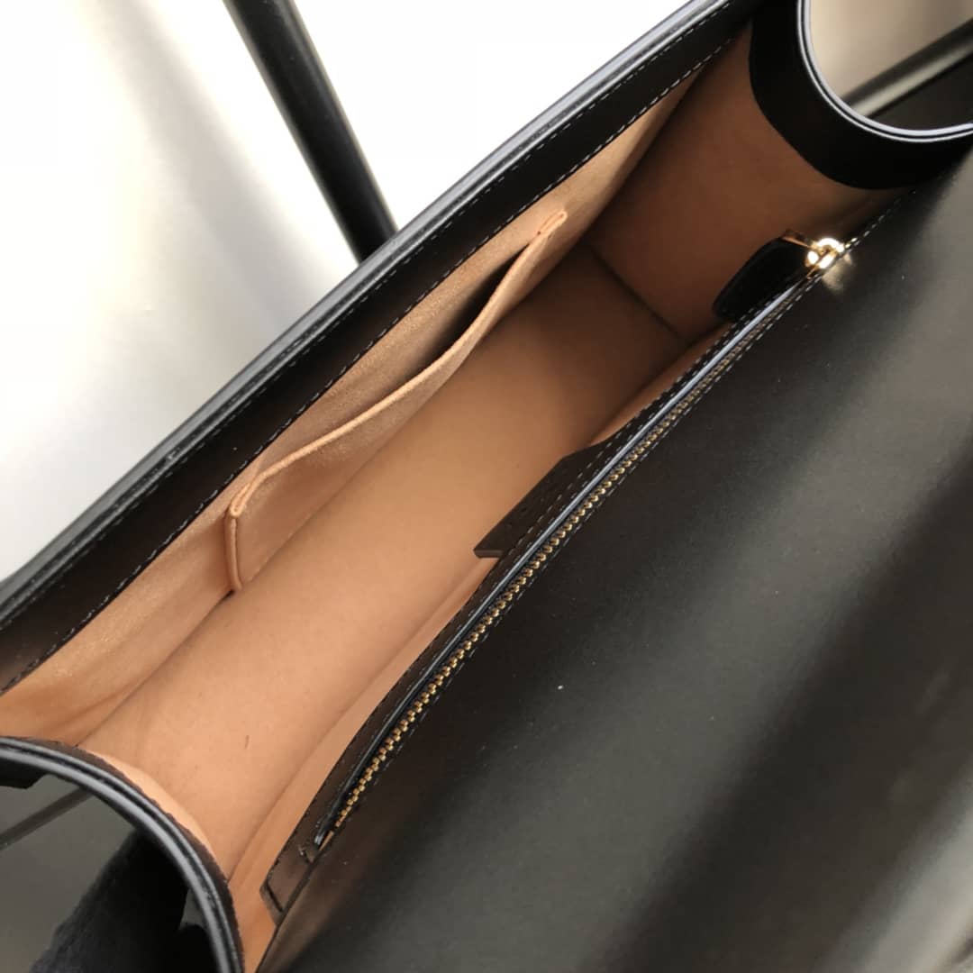 Gucci Sylvie Small Leather Shoulder Bag Replica Black 421882