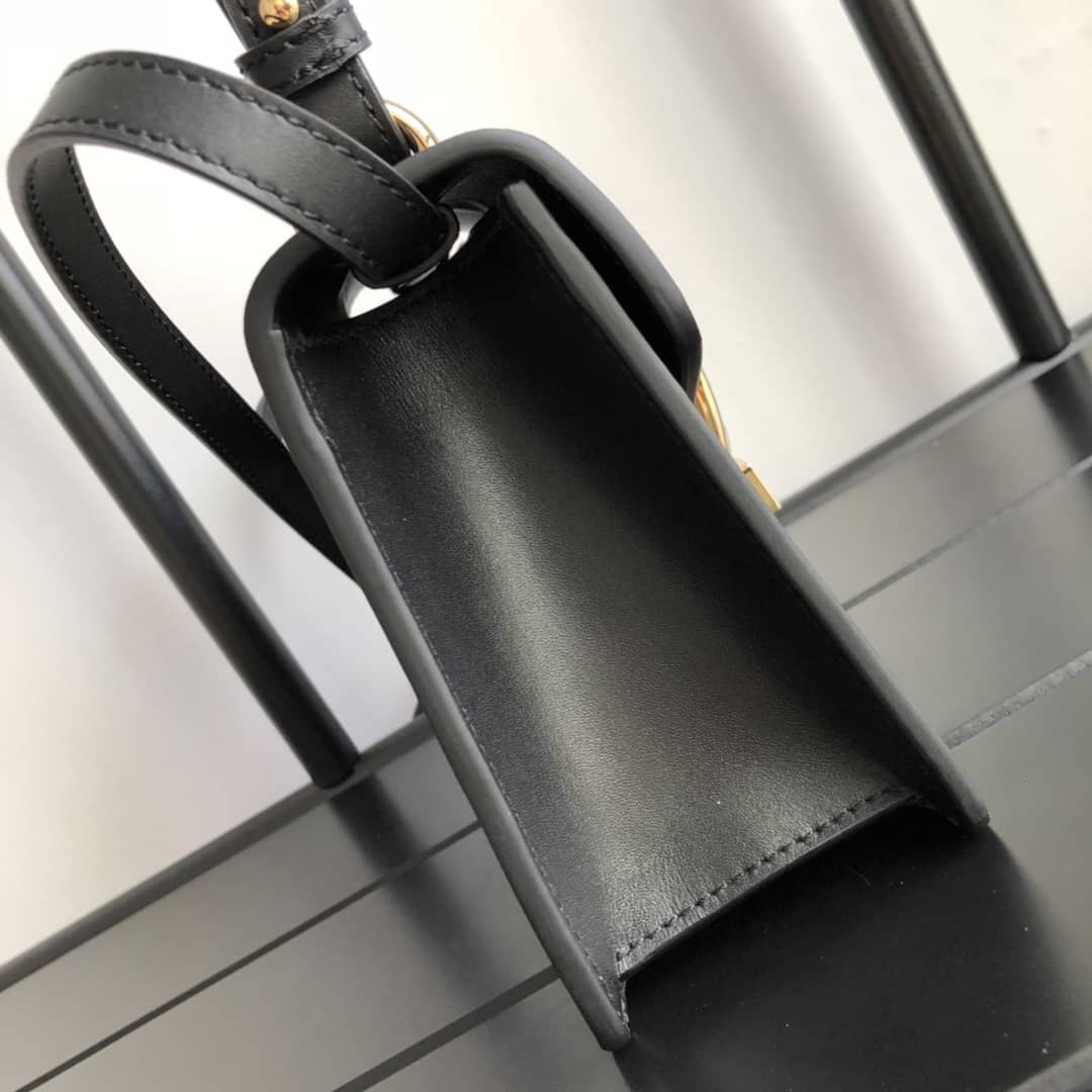 Gucci Sylvie Leather Mini Shoulder Bag Replica White Black 470270