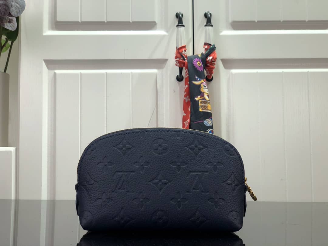 Louis Vuitton Pochette Dupe Monogram Cosmetic Pouch  Blue M47515
