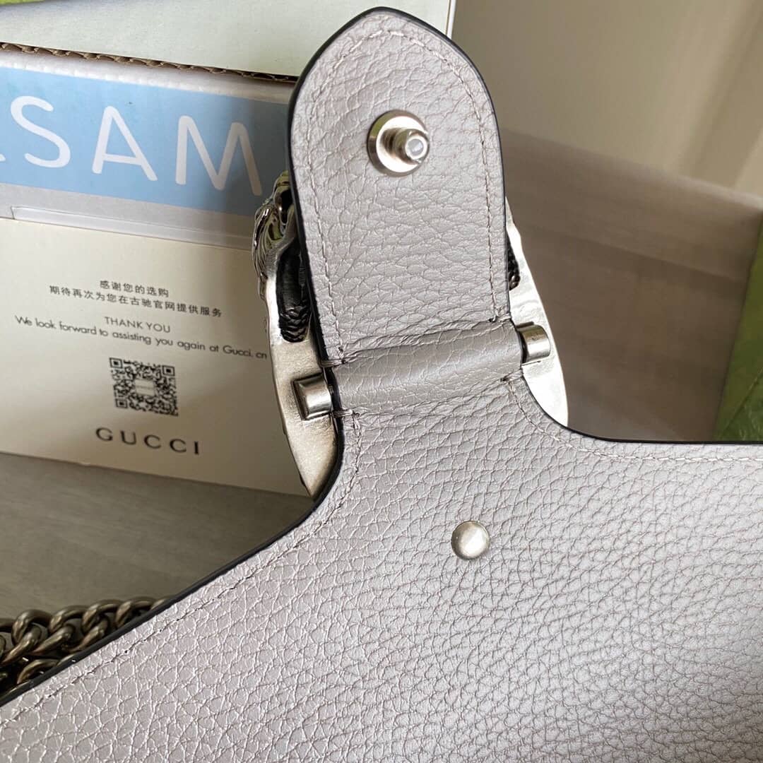 Gucci Dionysus Dupe GG Supreme Dionysus Chain Replica Shoulder Bag Gray 400249