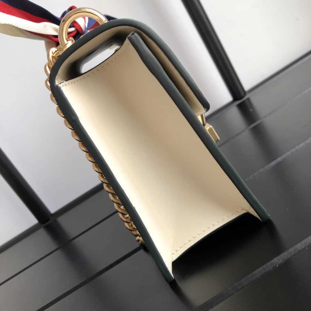 Gucci Sylvie Leather Mini Chain Shoulder Bag Replica White 431666