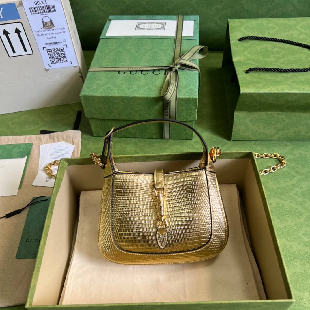 Gucci Jackie 1961 Mini Shoulder Bag Gold Leather 675799 Replica