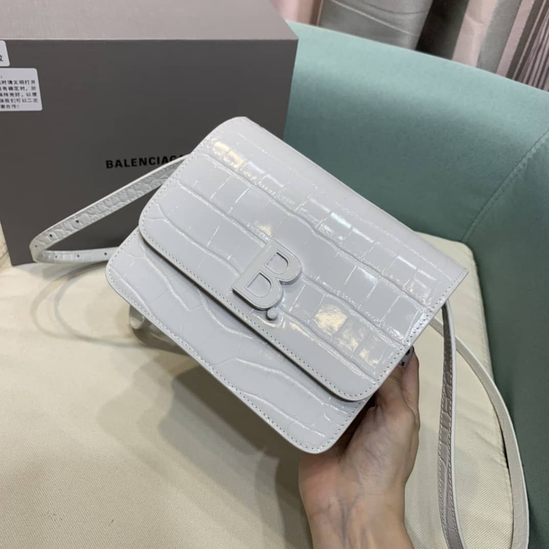 Balenciaga Crocodile Embossed Box Replica Shoulder Bag