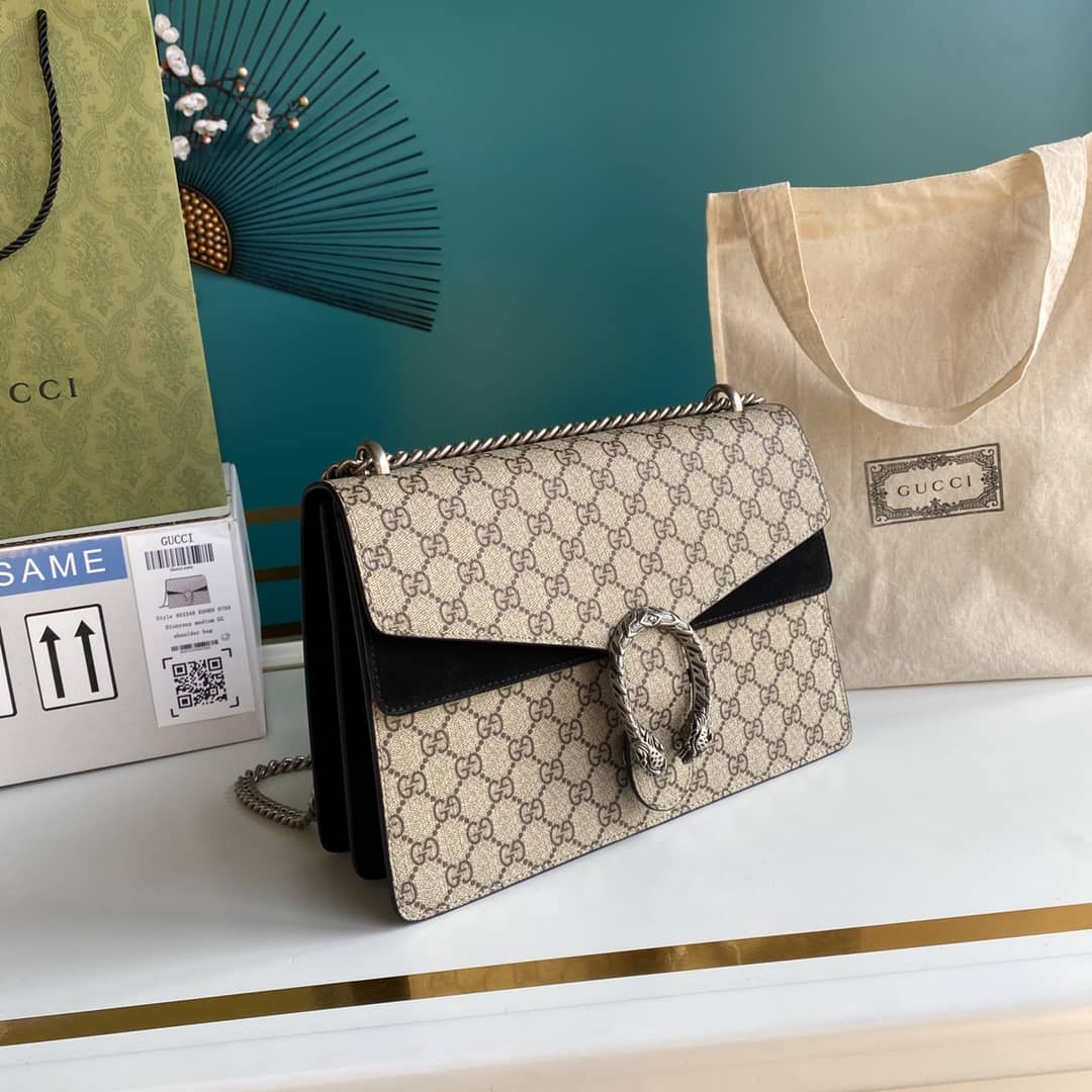 Gucci Dionysus Supreme Monogram Chain Medium Shoulder Bag Replica 403348