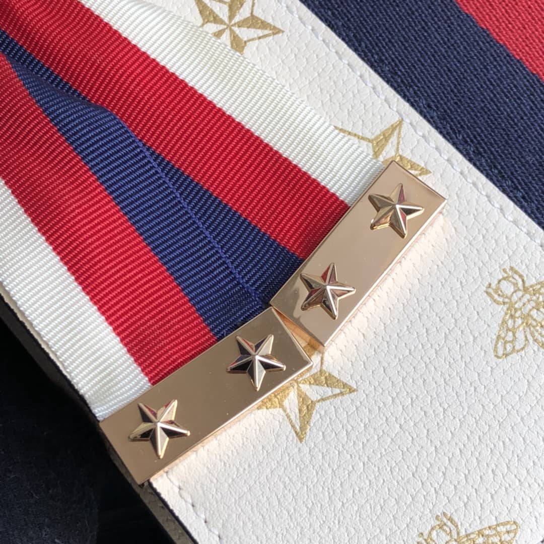 Gucci Sylvie Small Leather Shoulder Bag Replica White 524405