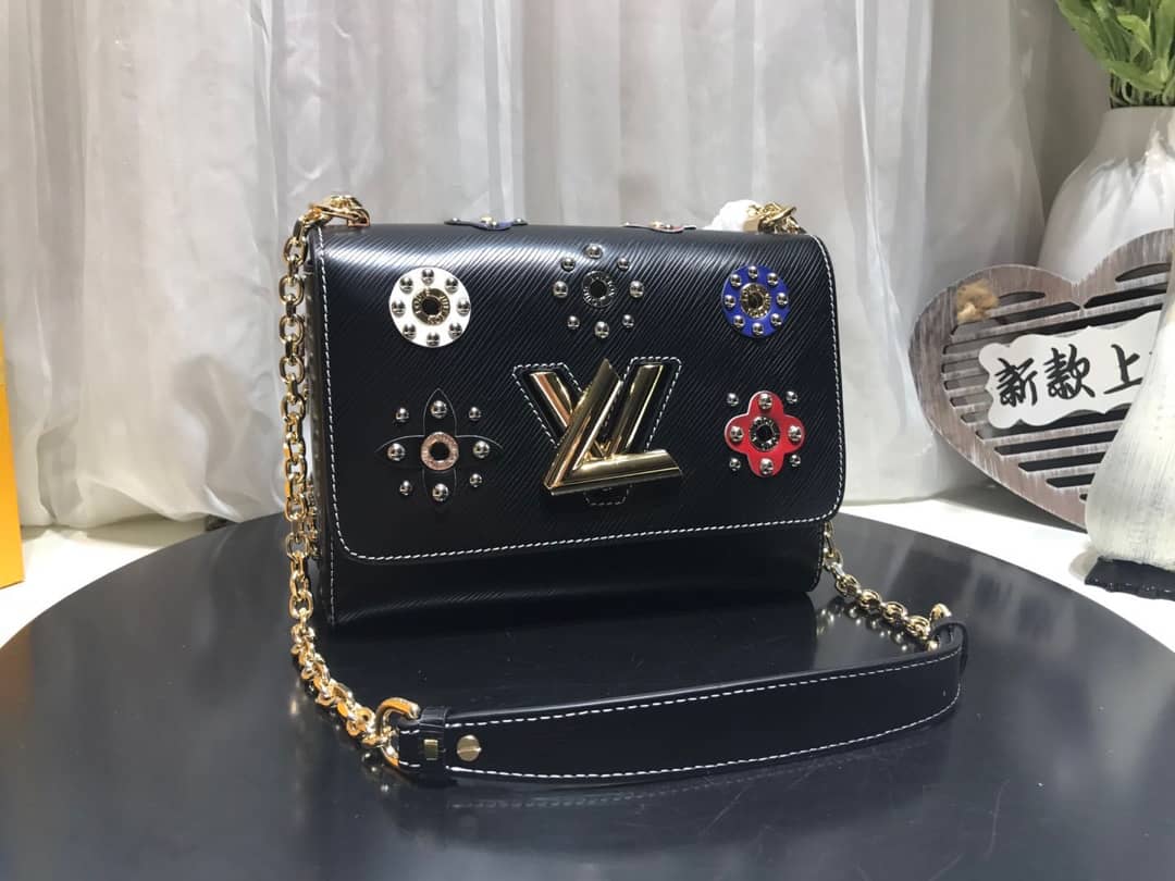 Louis Vuitton Epi Leather Twist MM Replica Bag Black
