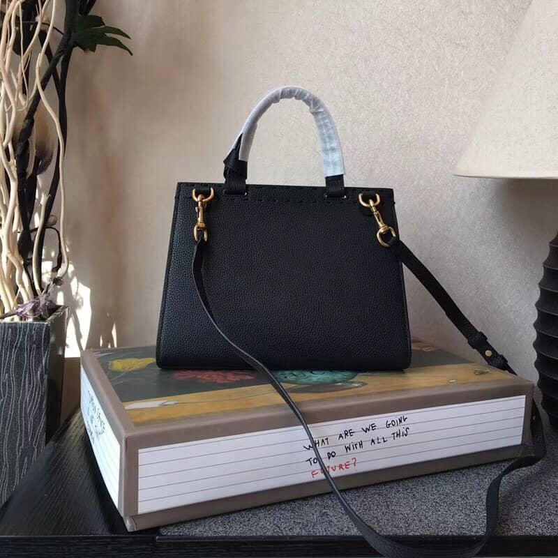 Gucci GG Marmont Leather Top Handle Replica Bag Black 421890
