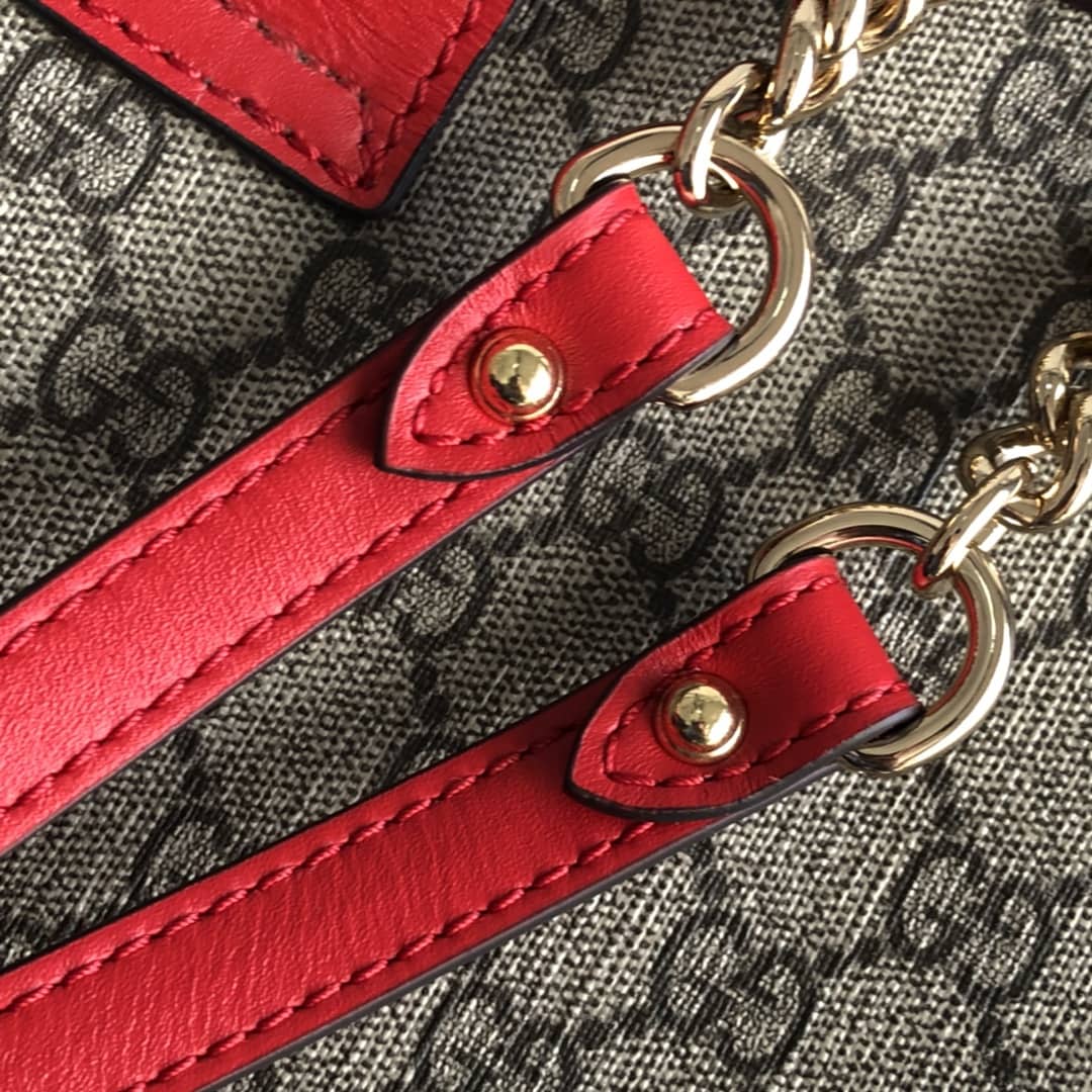 Gucci Padlock Medium GG Supreme Shoulder Bag Replica Brown Red 479197