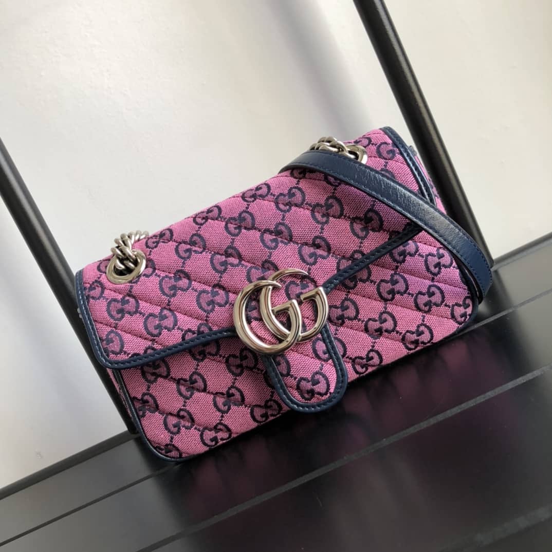 Gucci GG Marmont Mini Matelasse Shoulder Bag Replica Pink 446744