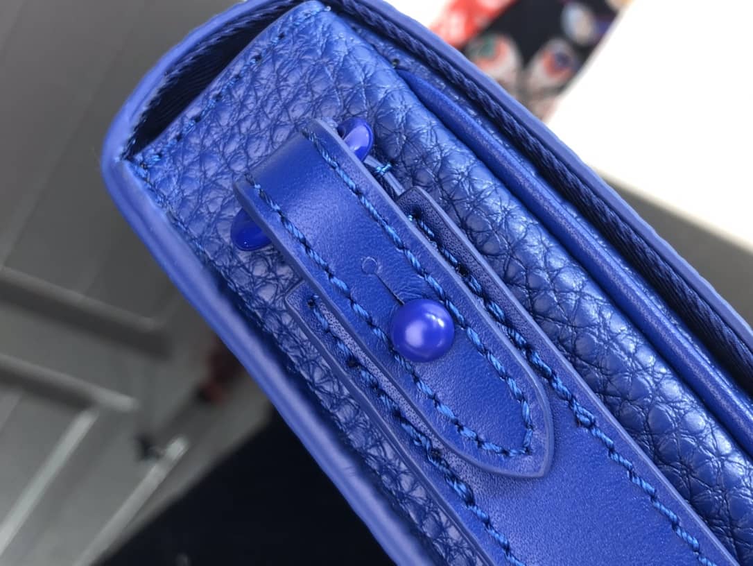 Louis Vuitton S Lock A4 Monogram Taurillon Cowhide Leather Pouch Replica Blue M80582