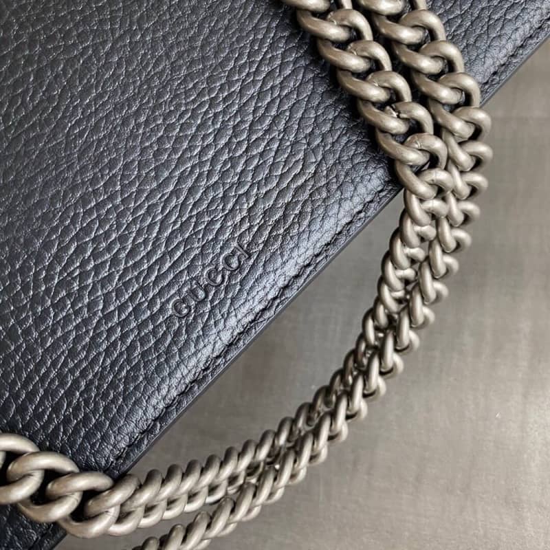 Gucci Dionysus Dupe GG Supreme Dionysus Chain Replica Shoulder Bag Black 400249