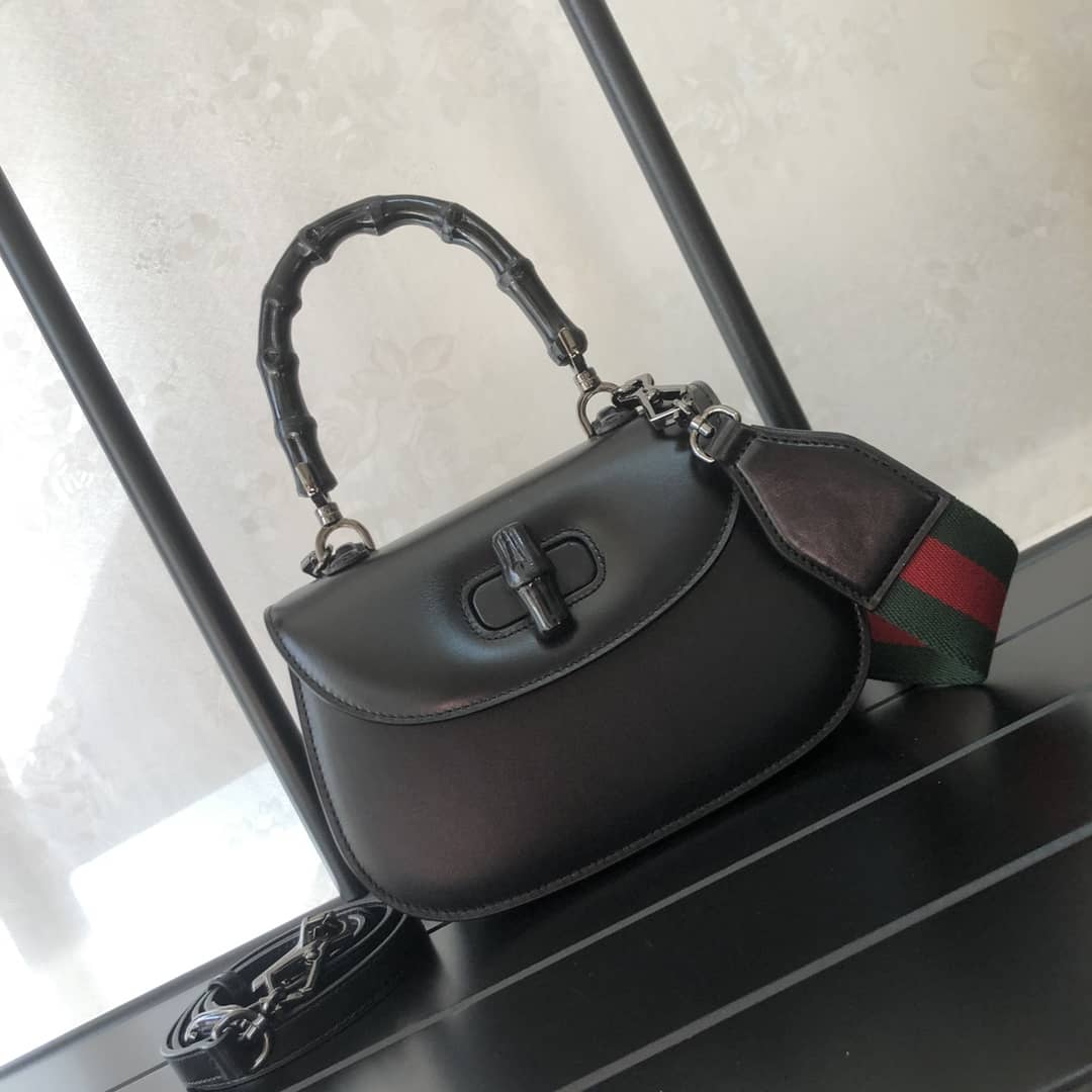 Gucci Bamboo 1947 Small Top Handle Bag 675797 Black Replica