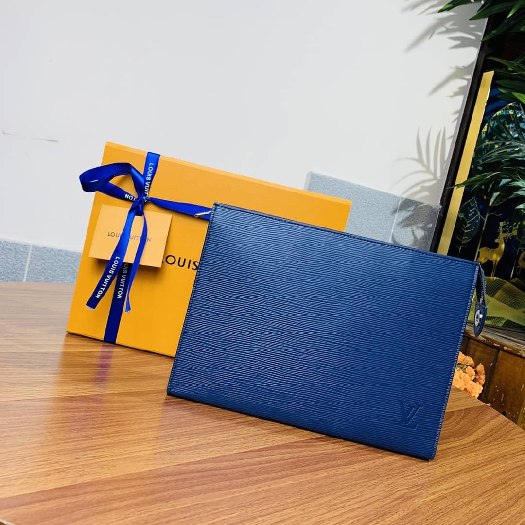 Louis Vuitton Replica Toiletry Pouch 26 Epi Leather Blue M41366