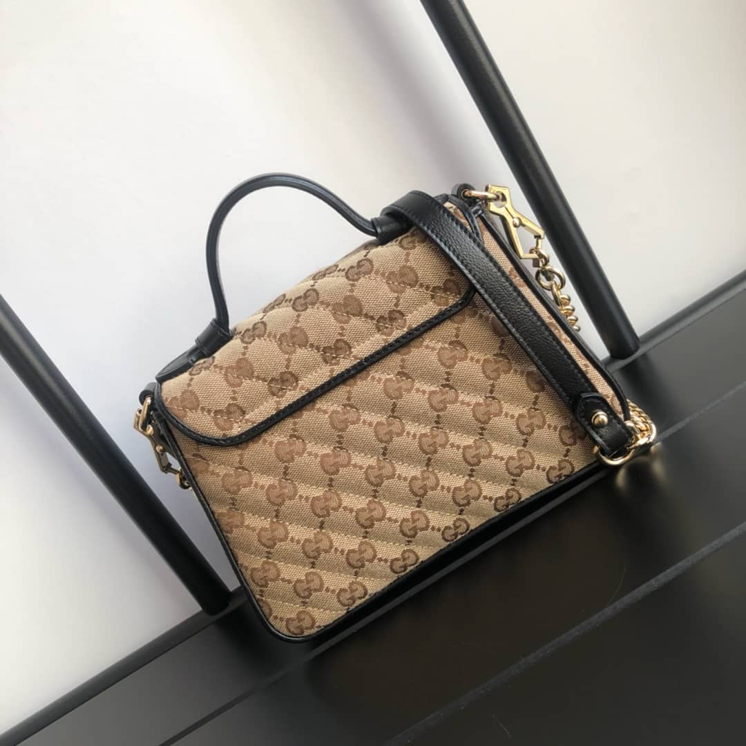 Gucci GG Marmont Mini Top Handle Bag Replica Black 583571