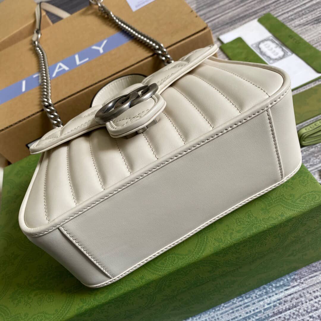 Gucci GG Marmont Mini Top Handle Bag Replica White 583571