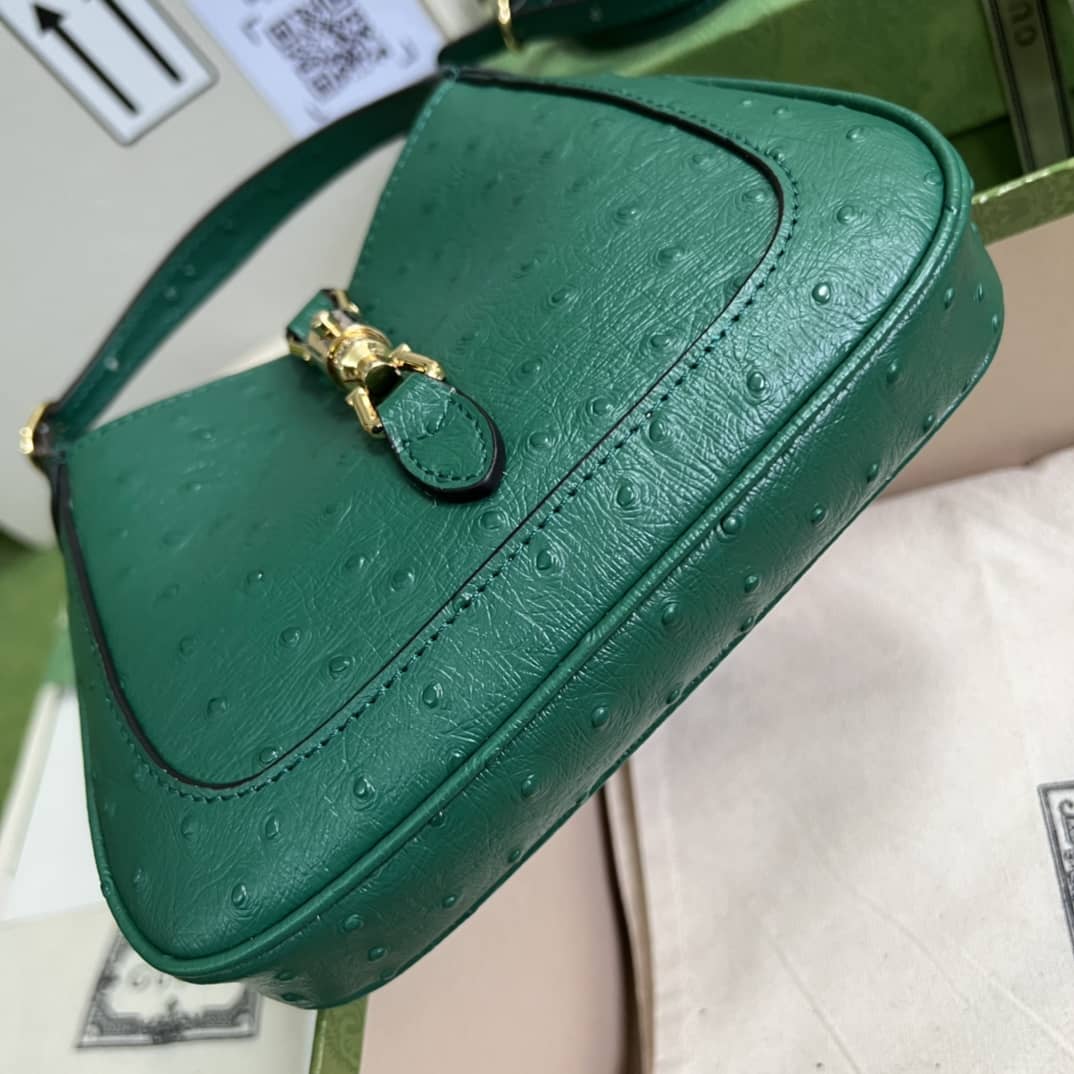 Gucci Jackie 1961 Ostrich Mini Hobo 637091 Replica Shoulder Bag
