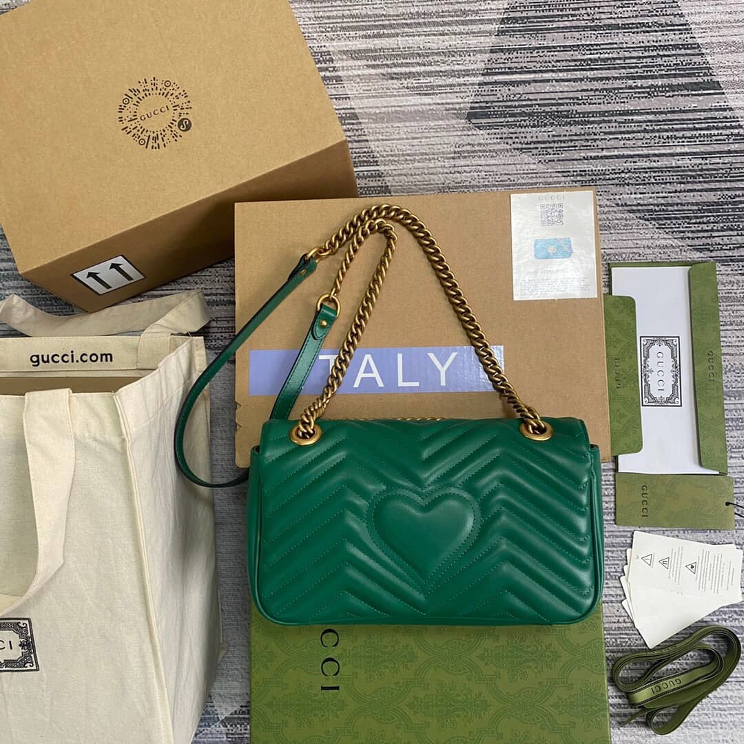 Gucci GG Marmont Matelasse Shoulder Bag Replica Green 443497