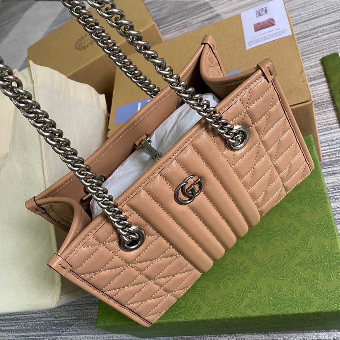 Gucci GG Marmont Small Tote Replica Brown 681483