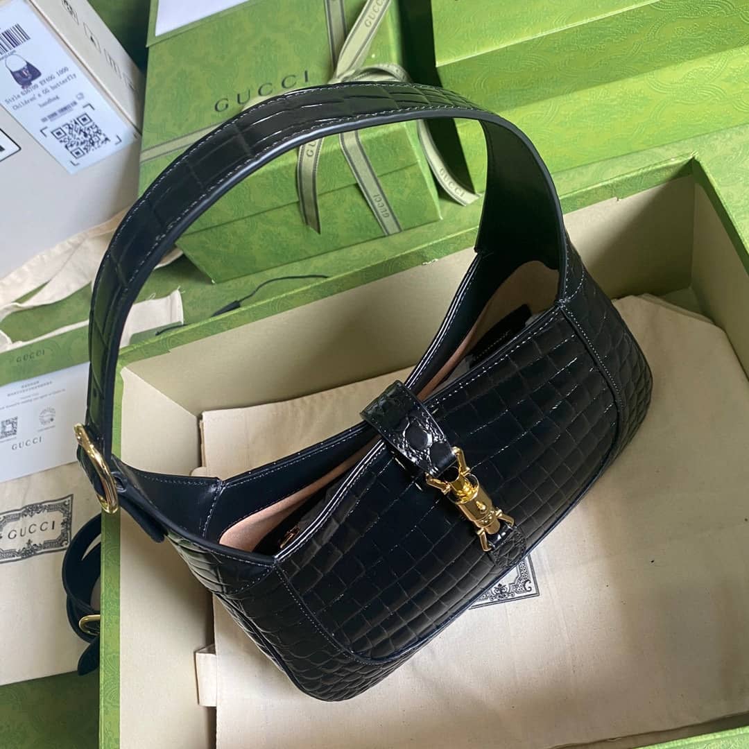 Gucci GG Jackie 1961 Small Hobo Shoulder Bag Replica Black 636709