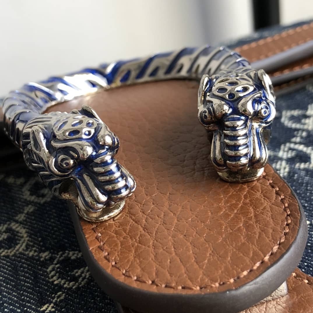 Gucci Dionysus Dupe GG Supreme Dionysus Chain Shoulder Bag Replica Blue 400249