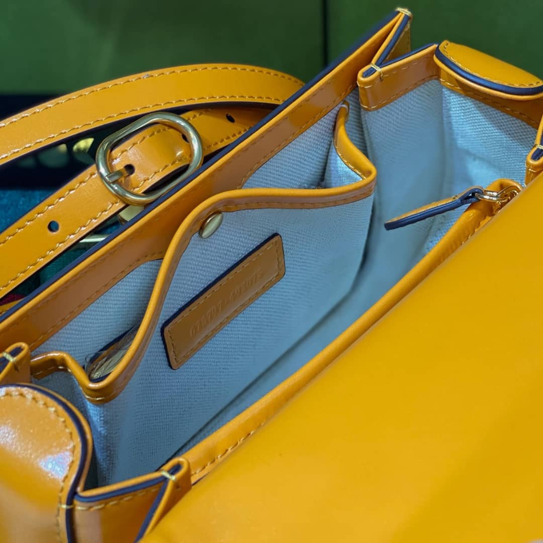 Gucci Bamboo 1947 Small Top Handle Bag 675797 Orange Replica