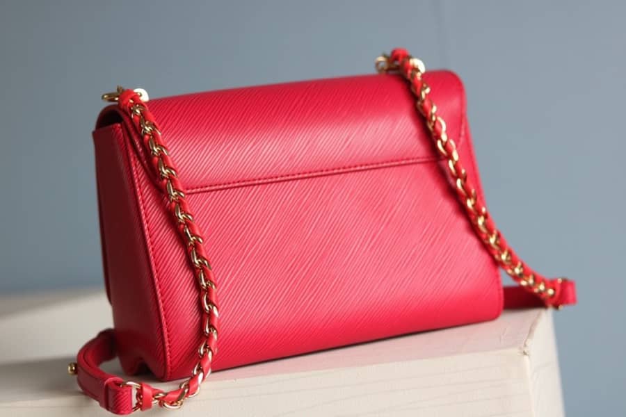 Louis Vuitton Twist MM Chain Leather Replica Bag Red M50282